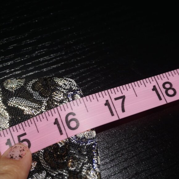 Vintage 70s Brocade Rhinestone Dress - Picture 10 of 13